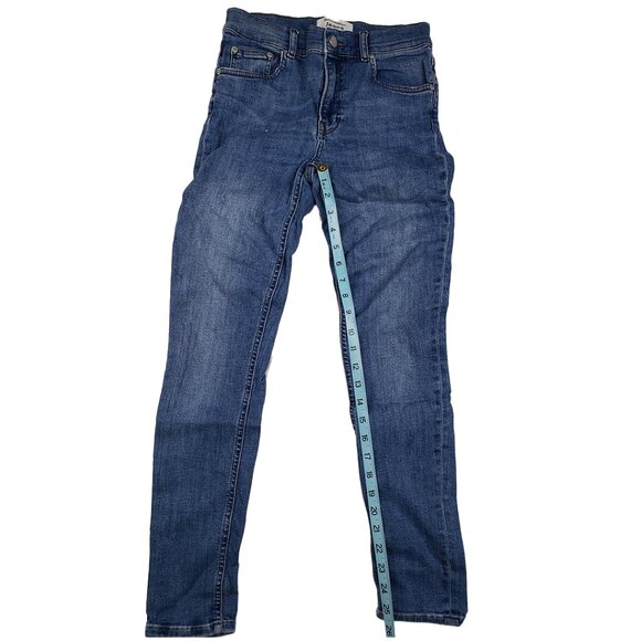 Reformation Jeans Medium Wash Blue Jeans Size 25 Stretch Denim Tapered Leg - Picture 14 of 14